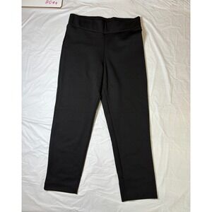 Alfani Black Ponte Knit Straight Leg Pants Women's Medium Elastic‎ Waist